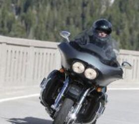 2011 harley davidson cvo road glide ultra review motorcycle com, The distinctive Road Glide fairing is capped by a newly angled windscreen tested in a wind tunnel