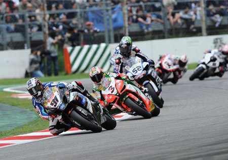 wsbk 2010 monza results, Leon Haslam 91 led only briefly in Race One but was soon overtaken by Max Biaggi 3 James Toseland 52 and Cal Crutchlow