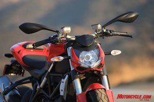 2010 ducati streetfighter review motorcycle com, The LED position lights underneath the headlight are meant to mimic the headlights on the 1198 superbike model