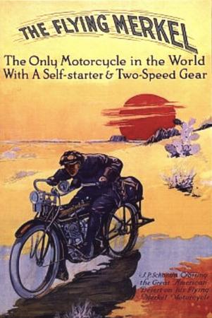 motorcycle history part 2, An ad for the Flying Merkel V Twin Touring Model