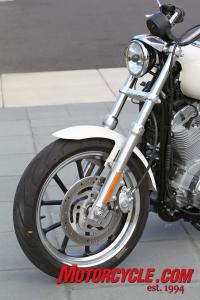 2011 harley davidson sportster superlow motorcycle com, The SuperLow s new 18 5 spoke wheel weighs substantially less than the 19 on the Low