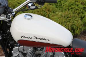 2011 harley davidson sportster superlow motorcycle com, Gone is the familiar peanut tank replaced by the lower profile tank that actually holds more fuel