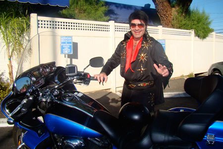 2009 las vegas bikefest report, We found the real Elvis just blocks away from BikeFest HQ just before he was about to perform a wedding at the Graceland Chapel