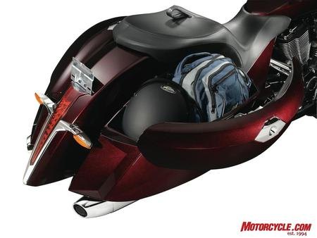 2010 victory motorcycles line up preview motorcycle com, The hard bags on the new Cross Roads and Cross Country are not only stylish and seamlessly integrated Victory claims they offer more storage than the competition