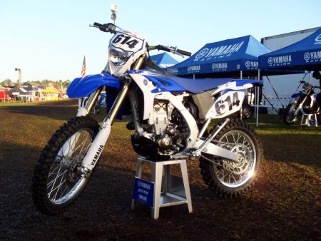2012 yamaha wr450f review motorcycle com, In stock trim the WR has solid cred with an aggressive look Its performance matched the stance