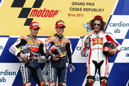 2011 motogp brno results, Marco Simoncelli finally nailed his first MotoGP class podium