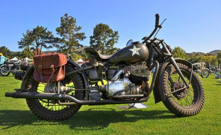 2012 quail motorcycle gathering video, Clay Hudson s 1941 Indian 841 Military Trans Verse won the Design and Style Award