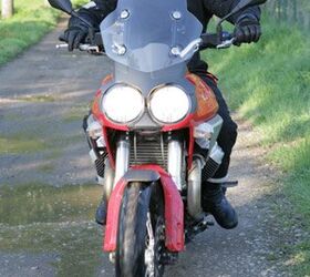 2008 moto guzzi stelvio review motorcycle com, Yossef spent so much time in the rain on the Stelvio he went out searching for puddles even once it turned sunny