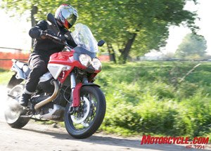 2008 moto guzzi stelvio review motorcycle com, Yossef stretches the throttle cables on the surprisingly potent new Stelvio