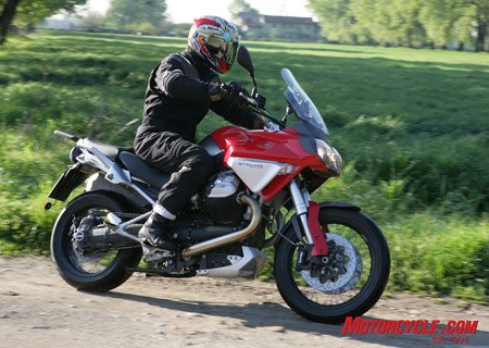 2008 moto guzzi stelvio review motorcycle com, The Stelvio boasts handling that offers a good balance of stability and responsiveness