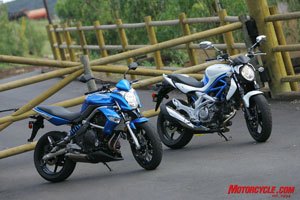 2009 naked middleweight comparison motorcycle com, Both new middleweights put the naked twist on recent model platforms