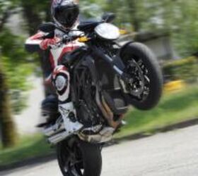 2011 mv agusta brutale 920 review motorcycle com, The Brutale 920 is eager to point its front wheel skyward
