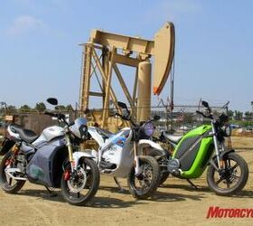 2010 electric motorcycle shootout motorcycle com, Will we need as much of the black slippery stuff we re now fighting wars over if these e bikes and other EVs prove viable in the long run
