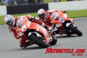 motogp 2009 donington park results, Ducati Marlboro s decision to start on wet tires backfired as Casey Stoner and Nicky Hayden finished at the back of the pack