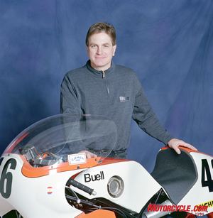 erik buell interview, Erik Buell s first motorcycle was this four cylinder 750cc two stroke animal the RW750 Erik says there were spots in its powerband where the engine would gain 40 horsepower in just 500 rpm Can you say light switch