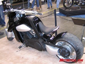 long beach ims show, A V Rex can be your for 43 000 It s a bike built from a concept drawing and is now in production with a Harley V Rod engine