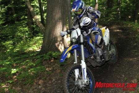 2010 husaberg fe570 review motorcycle com, Fussy setup makes all the new school four strokes difficult to get dialed in Stick with it zero to hero is only a few clicks away