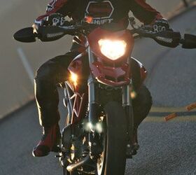 2007 ducati hypermotard 1100s motorcycle com, With the Hypermotard you ll want to continue chasing apexes even after sundown