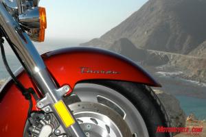 2009 honda vtx1300t review motorcycle com, To clarify its intention Honda actually puts a label on the front fender
