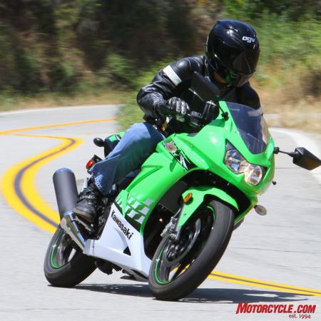 2010 kawasaki ninja 250r review motorcycle com, Light and able to cut lines like a Tanto knife the Ninja 250R especially excels on tighter roads