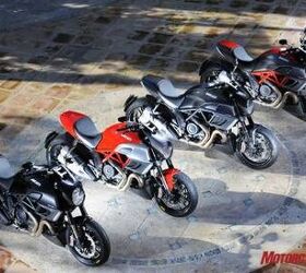 2011 ducati diavel review motorcycle com, The standard model Diavel is available in red or black with color matched trellis frame The Diavel Carbon comes in black carbon with black frame and in red black with red frame