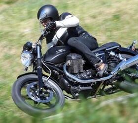 2012 moto guzzi v7 lineup review motorcycle com, If you re in the market for a V7 with attitude but don t want the committed ergos of the V7 Racer the V7 Stone is for you