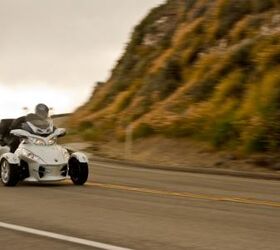 2011 can am spyder rt limited review video motorcycle com, Although it doesn t handle like a motorcycle aggressive cornering is still fun even if the Spyder s electronics package intervenes a little early for our tastes