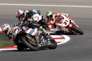 x marks the spot at misano, Ruben Xaus front leads an all Ducati train ahead of Troy Bayliss 21 and Max Biaggi 3