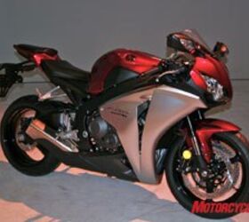 first look 2008 honda cbr1000rr motorcycle com, Swoopy and smooth lines are intended to make the new CBR1000RR recognizable as distinctly Honda according to American Honda s Jon Seidel