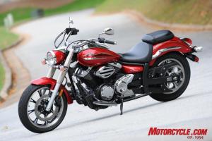 2009 yamaha v star 950 review motorcycle com, Lots of style for a sub 8 000 price tag What looks like a snazzy airbox cover is a fashionable way of hiding electronics in the new V Star