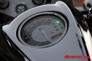 2009 yamaha v star 950 review motorcycle com, Tank top instruments are attractive Don t bet on pegging that speedometer
