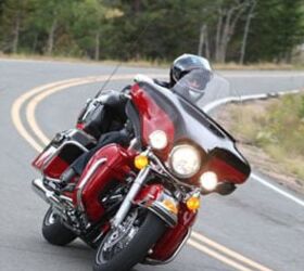 2010 harley davidson electra glide ultra limited review motorcycle com, A stiffer frame introduced last year endows Harley s touring bikes with much improved handling qualities