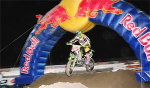 2003 ama redbull supermoto round 5, Local Fullerton man Jeff Matiasevich jumping though hoops to finish 14th