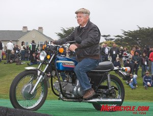 2008 legend of the motorcycle concours d elegance, Otto Hoffman on his 1971 H D Leggero 3rd place in American Production 1930 1977