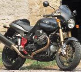 moto guzzi v11 scura motorcycle com, A pair of 532cc cylinders spread 90 degrees looks and sounds beatifico which sounds Italian to us