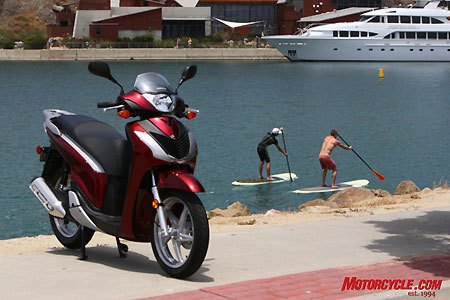 2010 honda sh150i review motorcycle com, Used for commuting or recreation the Honda SH150i is sure to please Note Honda scooters do not float