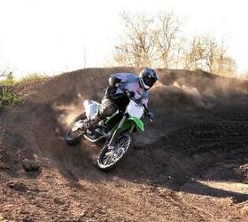 2011 kawasaki kx450f review motorcycle com, Find a berm the bigger the better The Kawasaki is happiest when you point and shoot