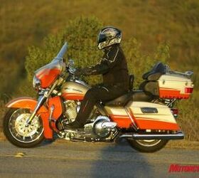motorcycle com, Here we can see the neutral riding position lack of wind protection relative to the Victory or Honda and just how good looking the CVO Ultra is