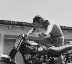 triumph unveils three new models for 2012 motorcycle com, When not escaping from Nazi prison camps McQueen was an accomplished Triumph rider and racer