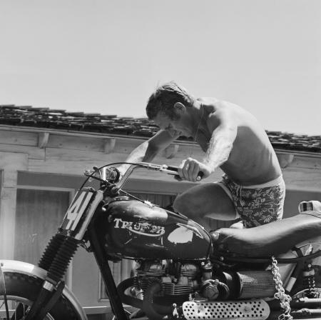 triumph unveils three new models for 2012 motorcycle com, When not escaping from Nazi prison camps McQueen was an accomplished Triumph rider and racer
