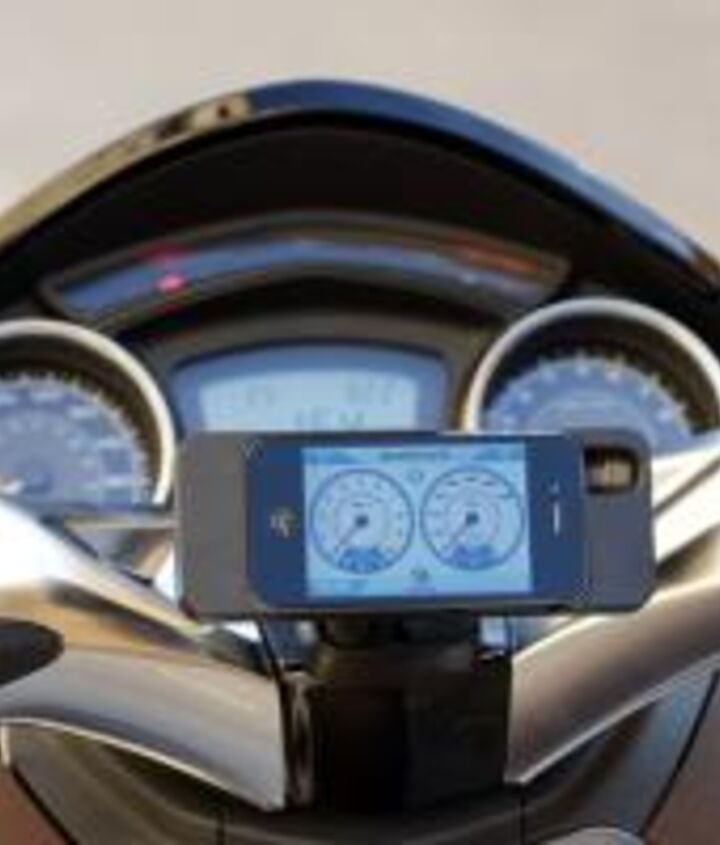 2012 piaggio x10 500 executive review motorcycle com, The X10 500 Executive provides advanced engine readouts straight to your iPhone