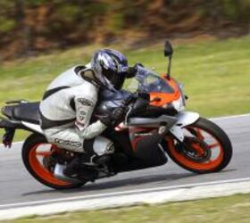 2011 honda cbr125r review motorcycle com, A wider tire and rim combination have greatly improved the CBR125 s handling