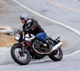 2013 moto guzzi v7 racer review motorcycle com, Even the mightiest dork will have a hard time not looking cool on Moto Guzzi s V7 Racer