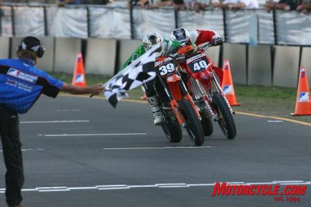supermoto finale and fragile future, The race for third place in the Lites was the exciting part Matt Burton 39 edges out Danny Casey 40 in a photo finish