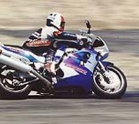 open superbikes 1997 motorcycle com, Chuck Graves has considerable experience racing GSXRs so we weren t surprised when he turned smoking laps on the 1100