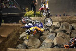 x games moto x takes downtown los angeles by storm, Fallen riders were not an uncommon sight in Enduro X