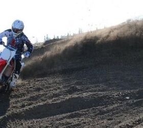2013 honda crf450r review motorcycle com, Pomeroy digging up roost thanks to improved cornering manners