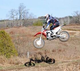 2013 honda crf450r review motorcycle com, As you might expect the lightest 450 on the market handles like a champ in the air