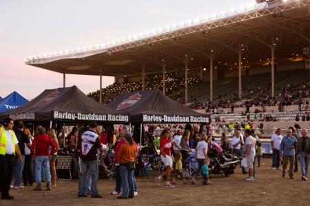 2012 ama flat track season finale video, The paddock area at an AMA Flat Track event is relaxed and family friendly