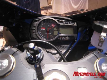 2011 suzuki gsx r600 and gsx r750 revealed motorcycle com, The 2011 GSX R600 750 s new instrument panel